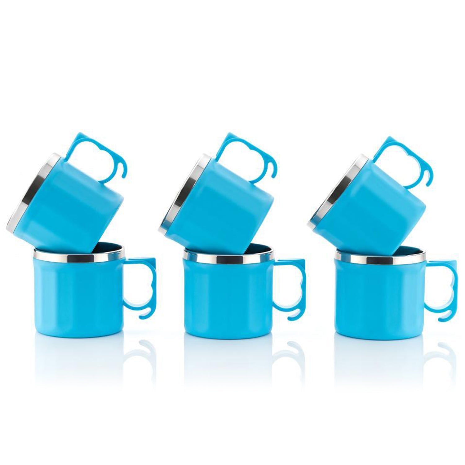 5308 Plastic Steel Cups Premium Cup For Coffee Tea Cocoa, Camping Mugs with Handle, Portable & Easy Clean ( 6 pcs Set ) DeoDap 5308 Plastic Steel Cups Premium Cup For Coffee Tea Cocoa, Camping Mugs with Handle, Portable & Easy Clean ( 6 pcs Set ) DeoDap